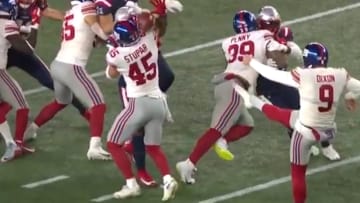 Patriots score first on a blocked punt on the Giants on Thursday.