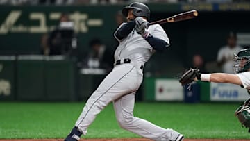 Santana slugged 21 homers last season with the Seattle Mariners.