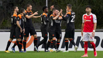 L'esultanza al gol di Dzeko a Braga