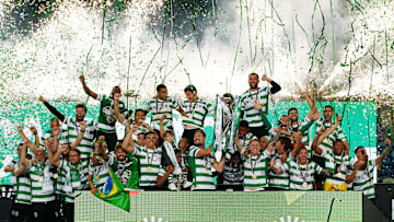 La festa dello Sporting dopo il titolo