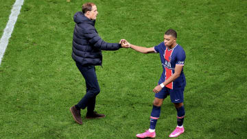 Thomas Tuchel et Kylian Mbappé.