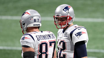 Former New England Patriots teammates Tom Brady and Rob Gronkowski