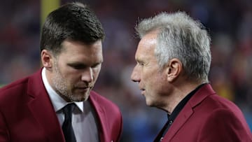 Tom Brady with San Francisco 49ers legend Joe Montana