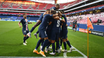 Les Parisiens célèbrent leur but face à Leipzig en Ligue des Champions. 