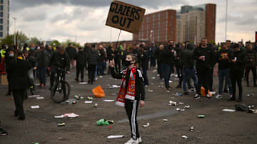 Protesta dei tifosi United contro Malcolm Glazer