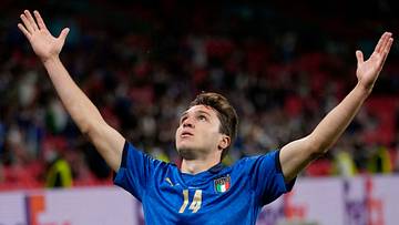 L'esultanza di Federico Chiesa al gol che sblocca l'incontro