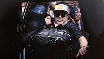 TOPSHOT-FBL-MEX-ARGENTINA-DORADOS-MARADONA