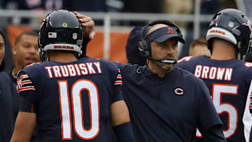 Chicago Bears QB Mitch Trubisky and coach Matt Nagy