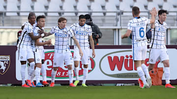 L'Inter dopo un gol a Torino 
