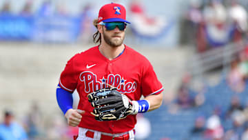 Philadelphia Phillies star outfielder Bryce Harper against the Toronto Blue Jays