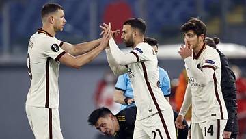 Uno scatto della Roma nella sfida con l'Ajax 