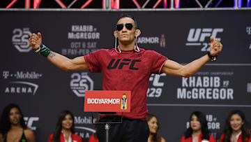 Tony Ferguson at the weigh-ins for UFC 229 Khabib v McGregor