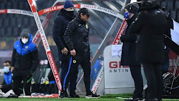 Il momento dell'espulsione di Conte contro l'Udinese