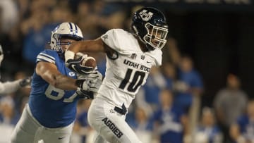 Utah State defensive end Tipa Galeai