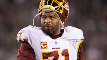 Washington Redskins left tackle Trent Williams is on the trade block. Still.