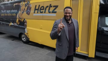 Pittsburgh Steelers legend Jerome Bettis and the Hertz bus