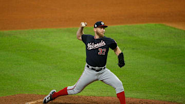Stephen Strasburg durante la Serie Mundial 2019