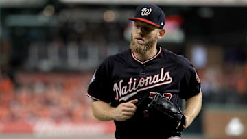 Stephen Strasburg en el Juego 6 de Serie Mundial entre Nacionales de Washington y Astros de Houston