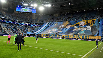 Die Gazprom Arena in St. Petersburg.