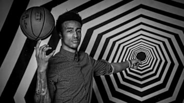 LOS ANGELES, CA - FEBRUARY 15: John Collins #20 of the Atlanta Hawks poses for a portrait as part of the 2018 NBA All-Star Weekend on February 15, 2018 at the Mariott in Los Angeles, California. NOTE TO USER: User expressly acknowledges and agrees that, by downloading and/or using this photograph, user is consenting to the terms and conditions of the Getty Images License Agreement. Mandatory Copyright Notice: Copyright 2018 NBAE (Photo by Michael J. LeBrecht II/NBAE via Getty Images)