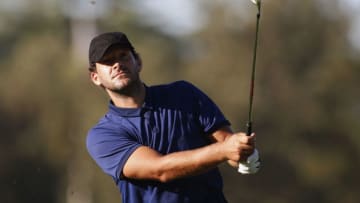 NAPA, CALIFORNIA - SEPTEMBER 26: Tony Romo hits on the 10th hole during the first round of the Safeway Open at Silverado Resort on September 26, 2019 in Napa, California. (Photo by Jonathan Ferrey/Getty Images)