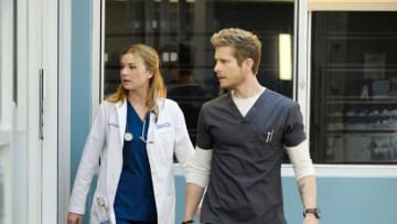 THE RESIDENT: L-R: Emily VanCamp and Matt Czuchry in the "Family Affair" episode of THE RESIDENT airing Monday, March 19 (9:00-10:00 PM ET/PT) on FOX. ©2018 Fox Broadcasting Co. Cr: Guy D'Alema/FOX