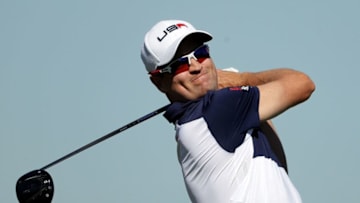 CHASKA, MN - OCTOBER 02: Zach Johnson of the United States hits off the third tee during singles matches of the 2016 Ryder Cup at Hazeltine National Golf Club on October 2, 2016 in Chaska, Minnesota. (Photo by Streeter Lecka/Getty Images)
