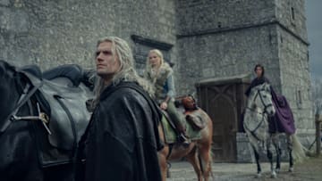 Geralt (Henry Cavill), Ciri (Freya Allen) and Yennefer (Anya Chalotra) in Netflix's The Witcher.