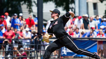 LOUISVILLE, KY - JUNE 10: Louisville left handed pitcher/first baseman Brendan McKay (