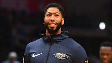 LOS ANGELES, CA - JANUARY 14: New Orleans Pelicans Forward Anthony Davis (23) looks on before a NBA game between the New Orleans Pelicans and the Los Angeles Clippers on January 14, 2019 at STAPLES Center in Los Angeles, CA. (Photo by Brian Rothmuller/Icon Sportswire via Getty Images)