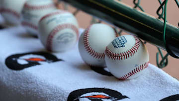 SOUTH WILLIAMSPORT, PA - AUGUST 28: Baseballs sit on a ledge during the first inning of the Little League World Series Championship Game between the Mid-Atlantic Team from New York and the Asia-Pacific team from South Korea at Lamade Stadium on August 28, 2016 in South Williamsport, Pennsylvania. (Photo by Rob Carr/Getty Images)