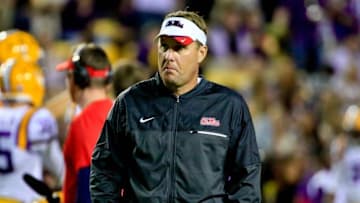 Oct 22, 2016; Baton Rouge, LA, USA; Mississippi Rebels head coach Hugh Freeze before a game against the LSU Tigers at Tiger Stadium. Mandatory Credit: Derick E. Hingle-USA TODAY Sports