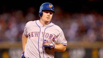 DENVER, CO - AUGUST 02: Jay Bruce #19 of the New York Mets circle the bases after hitting a home run in the fourth inning against the Colorado Rockies at Coors Field on August 2, 2017 in Denver, Colorado. (Photo by Matthew Stockman/Getty Images)