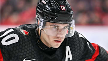 HALIFAX, CANADA - JANUARY 02: Logan Stankoven #10 of Team Canada skates against Team Slovakia during the second period in the quarterfinals of the 2023 IIHF World Junior Championship at Scotiabank Centre on January 2, 2023 in Halifax, Nova Scotia, Canada. Team Canada defeated Team Slovakia 4-3 in overtime. (Photo by Minas Panagiotakis/Getty Images)
