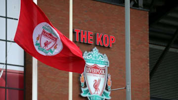 LIVERPOOL, ENGLAND - APRIL 15: A general view of Anfield stadium before a memorial service to mark the 27th anniversary of the Hillsborough disaster, on April 15, 2016 in Liverpool, England. Thousands of fans, friends and relatives will take part in the final Anfield memorial service for the 96 victims of the Hillsborough disaster. Earlier this year relatives of the victims agreed that this year's service would be the last. Bells across the City of Liverpool will ring out during a one minute silence in memory of the 96 Liverpool supporters who lost their lives during a crush at an FA Cup semi-final match against Nottingham Forest at the Hillsborough football ground in Sheffield, South Yorkshire in 1989. (Photo by Christopher Furlong/Getty Images)