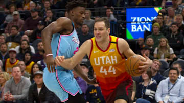 Bojan Bogdanovic, Utah Jazz. Jimmy Butler, Miami Heat. (Photo by Chris Gardner/Getty Images)