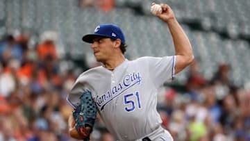 BALTIMORE, MD - AUGUST 02: Starting pitcher Jason Vargas