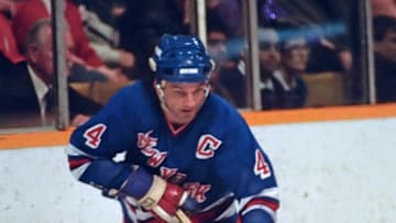 Ron Greschner #4 of the New York Rangers (Photo by Graig Abel/Getty Images)