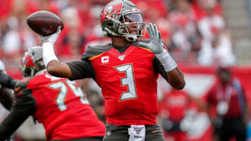 TAMPA, FL - DECEMBER 21: Quarterback Jameis Winston #3 of the Tampa Bay Buccaneers on a pass play during the game against the Houston Texans at Raymond James Stadium on December 21, 2019 in Tampa, Florida. The Texans defeated the Buccaneers 23 to 20. (Photo by Don Juan Moore/Getty Images)