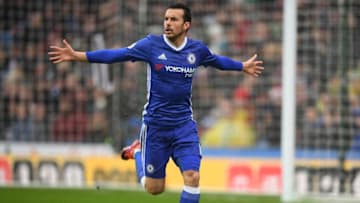 BURNLEY, ENGLAND - FEBRUARY 12: Pedro of Chelsea celebrates scoring his sides first goal during the Premier League match between Burnley and Chelsea at Turf Moor on February 12, 2017 in Burnley, England. (Photo by Darren Walsh/Chelsea FC via Getty Images)