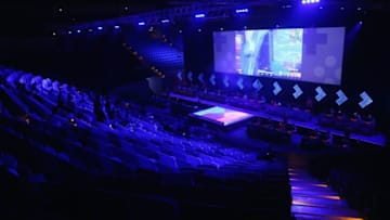 MELBOURNE, AUSTRALIA - SEPTEMBER 02: A general view of the Fortnite stage inside of Margaret Court Arena during the Melbourne esports Open at Melbourne Park on September 2, 2018 in Melbourne, Australia. (Photo by Mike Owen/Getty Images)