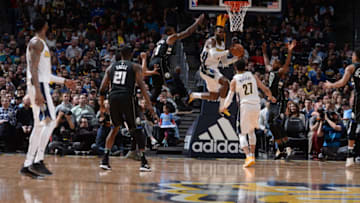 DENVER, CO - March : Paul Millsap #4 of the Denver Nuggets handles the ball against the Milwaukee Bucks on March 15, 2018 at the Pepsi Center in Denver, Colorado. NOTE TO USER: User expressly acknowledges and agrees that, by downloading and/or using this Photograph, user is consenting to the terms and conditions of the Getty Images License Agreement. Mandatory Copyright Notice: Copyright 2018 NBAE (Photo by Bart Young/NBAE via Getty Images)
