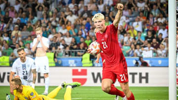 Denmark's forward Rasmus Hojlund (Photo by JURE MAKOVEC/AFP via Getty Images)
