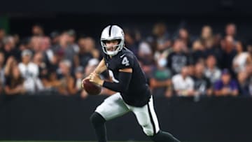 Derek Carr, Las Vegas Raiders, Los Angeles ChargersMandatory Credit: Mark J. Rebilas-USA TODAY Sports