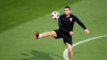 MOSCOW, RUSSIA - JULY 14: Mateo Kovacic of Croatia in action during a Croatia training session during the 2018 FIFA World Cup at Luzhniki Stadium on July 14, 2018 in Moscow, Russia. (Photo by Matthias Hangst/Getty Images)