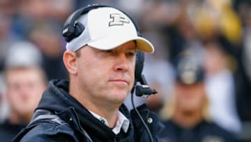 WEST LAFAYETTE, IN - NOVEMBER 04: Head coach Jeff Brohm of the Purdue Boilermakers is seen during the game against the Illinois Fighting Illini at Ross-Ade Stadium on November 4, 2017 in West Lafayette, Indiana. (Photo by Michael Hickey/Getty Images)