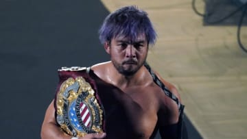 OSAKA, JAPAN - NOVEMBER 06: KENTA reacts during the New Japan Pro-Wrestling at Edion Arena Osaka on November 06, 2021 in Osaka, Japan. (Photo by Etsuo Hara/Getty Images)