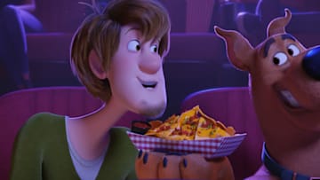 (L-r) Shaggy voiced by WILL FORTE and Scooby-Doo voiced by FRANK WELKER in the new animated adventure “SCOOB!” from Warner Bros. Pictures and Warner Animation Group.