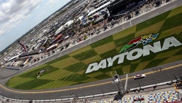 Feb 23, 2013; Daytona Beach, FL, USA; A general view as NASCAR Sprint Cup Series driver Regan Smith (51) races during practice for the Daytona 500 at Daytona International Speedway. Mandatory Credit: Douglas Jones-USA TODAY Sports