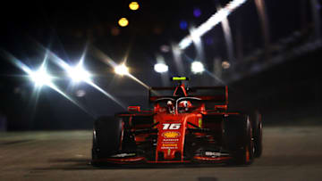 SINGAPORE, SINGAPORE - SEPTEMBER 21: Charles Leclerc of Monaco driving the (16) Scuderia Ferrari SF90 on track during qualifying for the F1 Grand Prix of Singapore at Marina Bay Street Circuit on September 21, 2019 in Singapore. (Photo by Lars Baron/Getty Images)